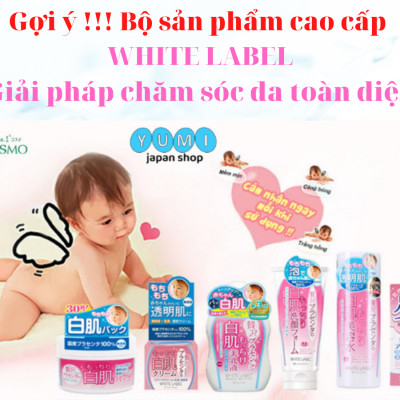 [DƯỠNG TRẮNG CHUYÊN SÂU] Combo Bộ Dưỡng Da Trắng Mịn Nhau Thai Nhật Bản MICCOSMO White Label (Sữa Rửa Mặt 110g + Nước Hoa Hồng 180ml) (CB01)