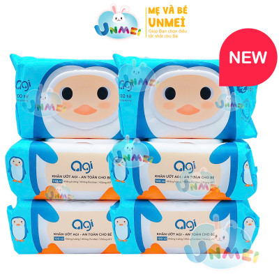 Bộ 6 Gói Khăn Ướt Không Hương Agi (100 Tờ x 6) - Giao Mẫu Ngẫu Nhiên