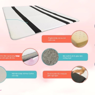 Nệm Cao Su Non Chần Viền Diamond Dày 3cm Kích Thước 80cm/1m/1m2/1m4/1m6/1m8 Đủ Size Tặng Kèm Ga Nệm