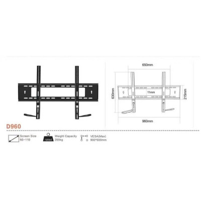 Giá treo tivi treo được tivi 60- 120 inch  cố định D960 chịu tải trọng tới 200 kg - Hàng nhập khẩu