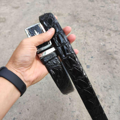 Thắt Lưng Cá Sấu Liền Nguyên Tấm GAI LƯNG N23D1 (mặt trắng)