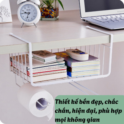 Bộ 2 Giá treo giấy lau, cốc, vật dụng nhà bếp- Kệ treo dưới tủ bếp tiết kiệm không gian