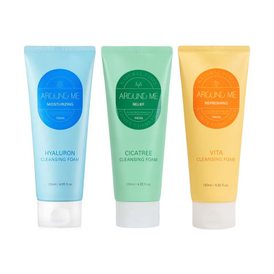 Sữa rửa mặt cam và vitamin tổng hợp  Around Me Vita Cleansing Foarm sạch nhờn, sáng da dành cho da dầu, da xỉn màu 120gr