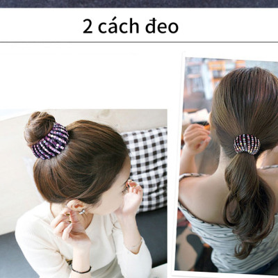 Kẹp búi tóc tròn đính đá cực đẹp Kiểu Hàn Quốc sang trọng lấp lánh