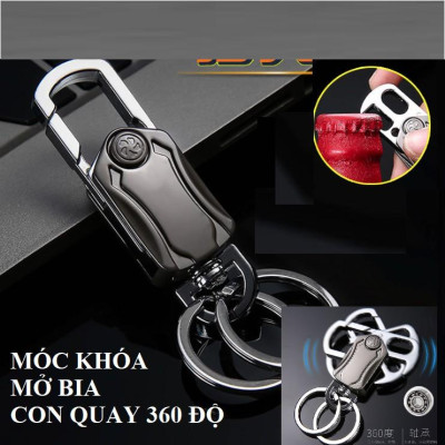 Móc khóa Inox cao cấp đa chức năng đeo chìa khóa mở bia và con quay giải trí xoay 360 độ