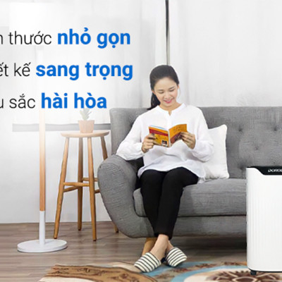Máy hút ẩm gia dụng chính hãng Dorosin Airko 614 hàng chính hãng (15-35m2)/Công suất hút ẩm 14 lít /ngày - Cảm biến điện tử thông minh - Độ ồn thấp