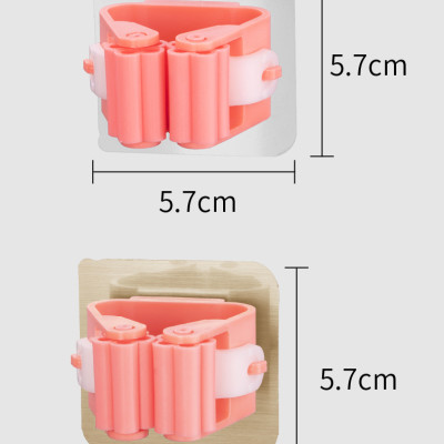 Bộ 2 móc treo chổi, cây lau nhà dụng cụ tẩy rửa nhà tắm dán tường chống khuẩn tiết kiệm không gian chịu lực tối đa 5Kg