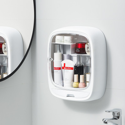 Kệ đựng mỹ phẩm cao cấp, CỬA MỞ NAM CHÂM KÍNH MIKA TRONG SUỐT treo tường không đục lỗ ( TẶNG MÁY TỈA LÔNG MŨI )