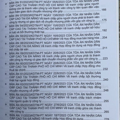 Tuyển Tập Các Bản Án của Toà Án Nhân Dân Cấp Cao  về Hành Chính - Kinh Doanh Thương Mại - Hôn Nhân Gia Đình - Lao Động
