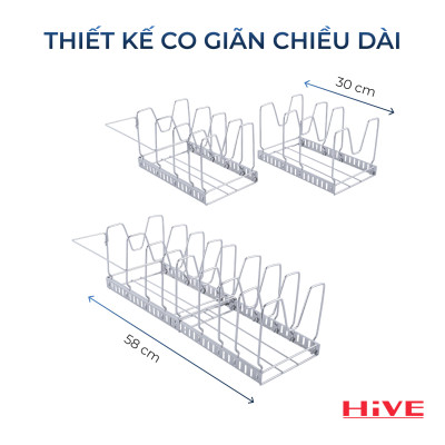 GIÁ ÚP CHẢO 2 NGĂN HIVE INOX 304