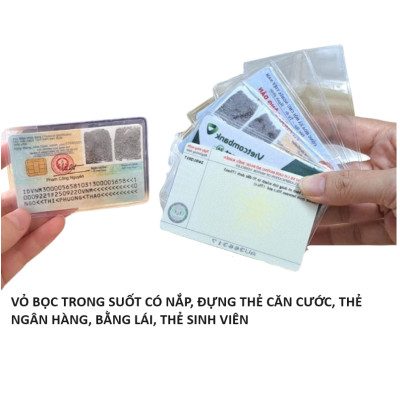 Combo 3 Bọc Thẻ Căn Cước, Vỏ Silicon, Loại Trong Suốt, Bao Đựng Có Nắp, Nhân Viên, Ngân Hàng, Sinh Viên. Takyhome 5979