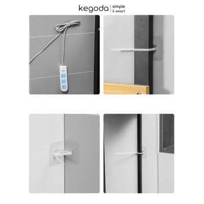 Bộ Miếng Dán Chịu Lực Kèm Dây Đai Rút Cố Định Chống Lật Tủ Kệ KEGODA (Không Cần Khoan)