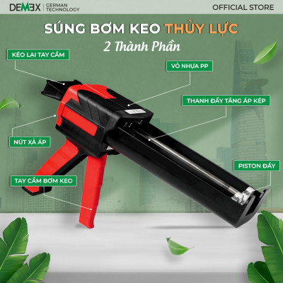 Combo 1 Súng Thủy Lực, 1 Chai Keo Chà Ron DEMEX (Không Chứa 3 Chất Hóa Học Gây Ung Thư, Bảo Vệ Môi Trường)