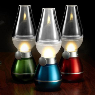 Đèn Dầu Cảm Ứng Điện Tử LED Thông Minh - Thổi Bật Tắt, Tiết Kiệm Điện