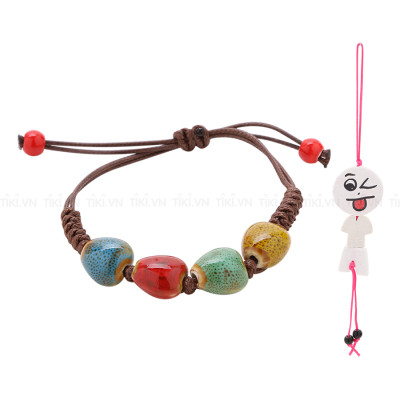 Combo 2 Dây Sứ 3-4 Hạt A 262 - Móc Khóa A 261 (Mẫu Ngẫu Nhiên)