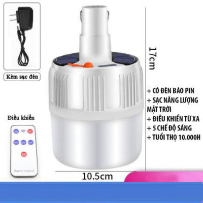 Đèn tích điện 100W 24 Led Sạc tích điện thông minh, Đèn sạc năng lượng mặt trời GD406-Dentichdien