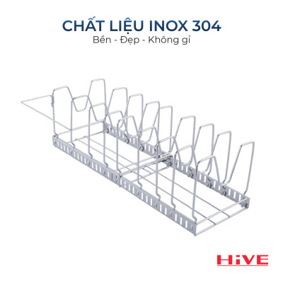 GIÁ ÚP CHẢO 2 NGĂN HIVE INOX 304