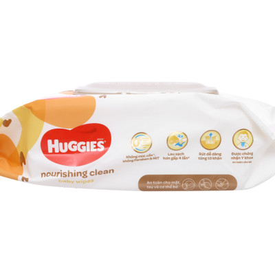 Khăn ướt em bé Huggies không mùi gói 72 miếng - Hàng chính hãng