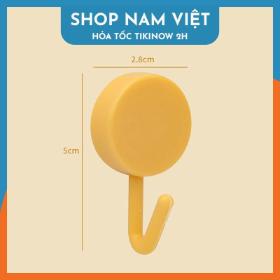 Set 10 Móc Nhựa Tròn Dán Tường Nhiều Màu Sắc Hiện Đại, Móc Treo Đồ Trang Trí Nhà Cửa - Chính Hãng NAVIVU