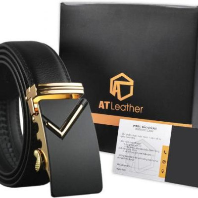 Thắt lưng da bò nam AT Leather P125 - Đen (3.6cm x 120cm)