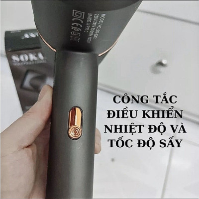 Máy sấy tóc 2 chiều nóng lạnh SOKANY công suất 1600W, tạo ion chăm sóc tóc, tạo kiểu, SK-2220 - HÀNG CHÍNH HÃNG