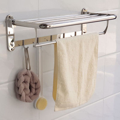 Kệ treo khăn tắm Inox SUS 304 đa chức năng Eurolife EL-B5 NEW (Trắng bạc)