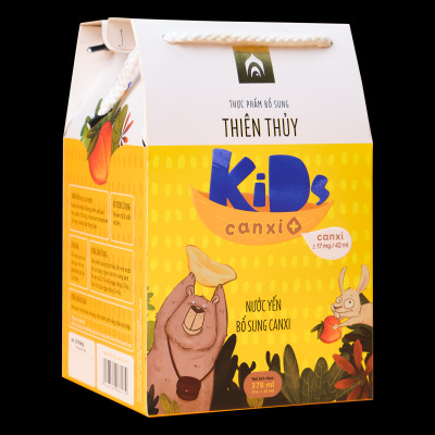 Nước Yến Sào Thiên Thủy Kids Canxi+ - Nhà Yến Nha Trang - Hộp 9 Lọ 42ml - Yến Kids - Tổ yến chưng sẵn dành cho trẻ em - Yến sào cho bé - Hàng Chính Hãng