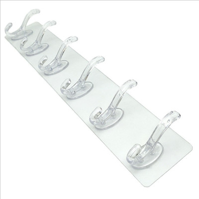 THANH TREO ĐỒ 6 MÓC TRONG SUỐT - TIỆN LỢI DÁN TƯỜNG SIÊU DÍNH - TREO ĐƯỢC NHIỀU ĐỒ HƠN - TIẾT KIỆM KHÔNG GIAN NHÀ Ở (Giao Hàng Theo Mẫu Ngẫu Nhiên)