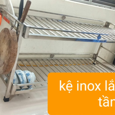 kệ để đồ nhà bếp inox 2 tầng kt c45 ,d104 ,sâu 40