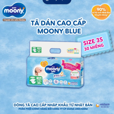 Tã dán cao cấp Moony 3S dành cho trẻ sơ sinh dưới 3 KG