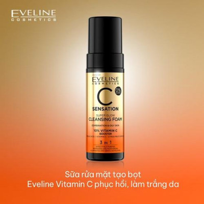 [Deal hè 69k] Sữa rửa mặt tạo bọt Eveline vitamin C phục hồi làm trắng da 150ML