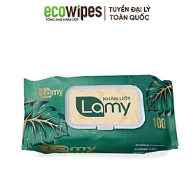 Khăn ướt LAMY gói 100 tờ không mùi không cồn không chất tẩy trắng