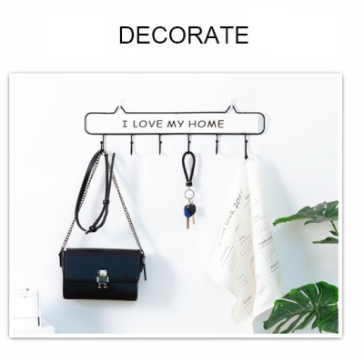 Bộ 2 thanh treo 6 móc dán tường 49cm, mẫu mới có thanh gỗ ở giữa, phong cách Hàn Quốc- Móc treo đồ đa năng 6 thanh kèm 4 móc dán tường, giao màu ngẫu nhiên