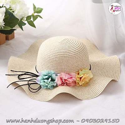 Mũ đi biển du lịch mẹ và bé vành gợn sóng HQC4127