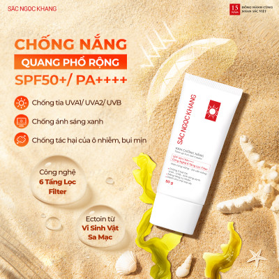Combo 2 Kem Chống Nắng SẮC NGỌC KHANG 50G chống nắng phổ rộng với 6 màng lọc Filter