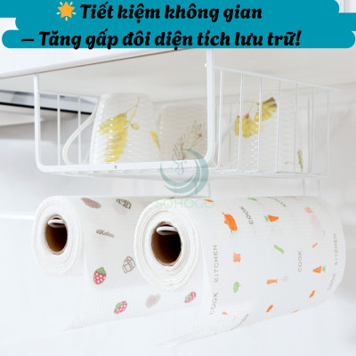 Bộ 2 Giá treo giấy lau, cốc, vật dụng nhà bếp- Kệ treo dưới tủ bếp tiết kiệm không gian