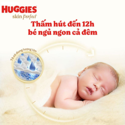 Tã dán sơ sinh Huggies NB38 miếng Skin Perfect ( Cho bé dưới 5 kg)-Mẫu mới Của Huggies NB40 - HSD luôn mới