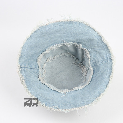 Nón vành tròn, Mũ bucket jean rách nam nữ phong cách cá tính