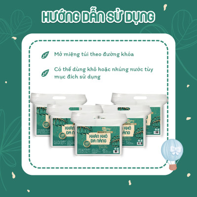 Combo 03 túi khăn vải khô đa năng cao cấp Lamy EcoWipes 600/900GR không mùi không chất huỳnh quang an toàn cho bé