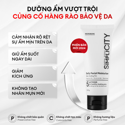Bộ sản phẩm Men Stay Simplicity sáng da, mờ thâm cho nam: Sữa rửa mặt 100g + Vital Serum sáng da 30ml + Kem dưỡng ẩm 80g