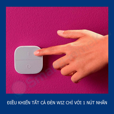 Nút nhấn không dây Wiz Portable Button EU điều khiển đèn Wiz, hàng chính hãng, BH 1 Năm