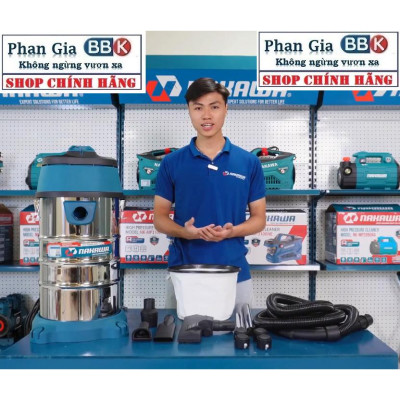[chính hãƞg] Máy Hút Bụi Công Nghiệp NAKAWA, 3 Chức năng Hút khô+ Hút ướt +Thổi, Động Cơ Lõi Đông, Bảo hành 12 Tháng