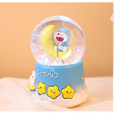 Quả Cầu Tuyết Doremon Câu Cá Trang Trí Quà Tặng Music Box_ Hàng Chính Hãng