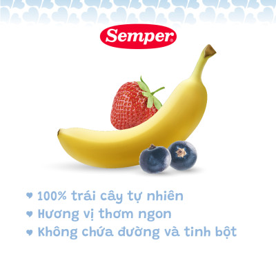 Combo 6 lọ Dinh dưỡng ăn dặm Trái cây nghiền mận đen hỗ trợ tiêu hóa Semper Prune 80g dành cho bé từ 4 tháng tuổi