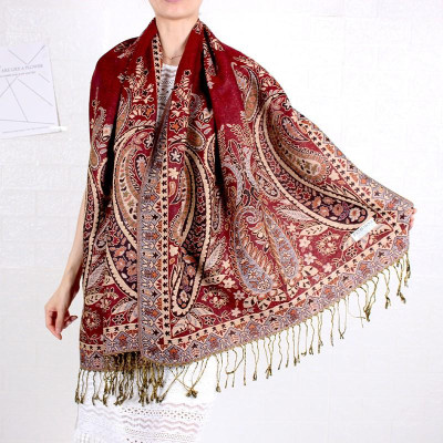 KHĂN CHOÀNG CỔ PASHMINA THỔ CẦM HOA HỒNG 06