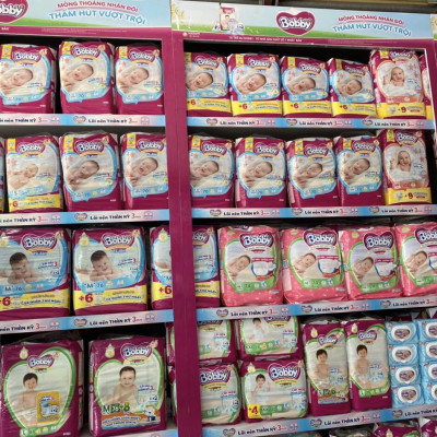 Tã Dán Trẻ Em Bobby Size M 76 Miếng ( M76 Cho Bé 6 Đến 11 Kg) Êm Mềm Khô Thoáng - Bỉm Dán Bobby Size M
