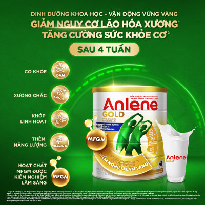 Bộ quà tặng combo 2 Sữa Bột Anlene Gold Hương Vanilla (Hộp Thiếc 800g) tặng 1 lon 400g
