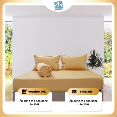 Bộ Ga Giường Cotton Cao Cấp MYM - Chất Liệu 100% Tự Nhiên | Bao Gồm 4 Món | Nhiều Màu sắc