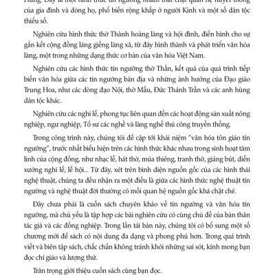 Tín Ngưỡng Và Văn Hóa Tín Ngưỡng Ở Việt Nam (Bản in năm 2023)