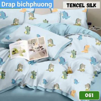 Bộ drap gối Tencel vải Hàn Quốc , đỉnh cao mát , mềm mại { drap và 3 áo gối}